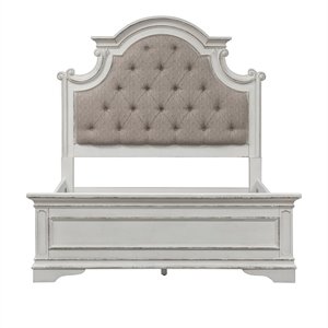 beaumont lane king tufted upholstered bed in white oak