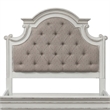 Beaumont Lane Farmhouse Wood King Tufted Upholstered Bed in White