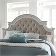 Beaumont Lane Farmhouse Wood King Tufted Upholstered Bed in White
