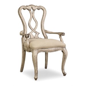 beaumont lane cedar way splatback dining arm chair in vintage white