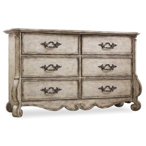 beaumont lane cedar way 6 drawer dresser in distressed vintage white