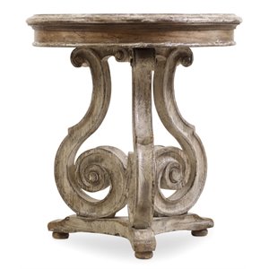 beaumont lane cedar way scroll accent table in caramel froth