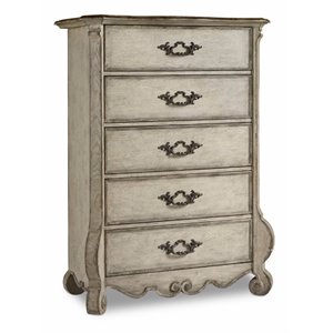 beaumont lane cedar way 5 drawer chest in distressed vintage white
