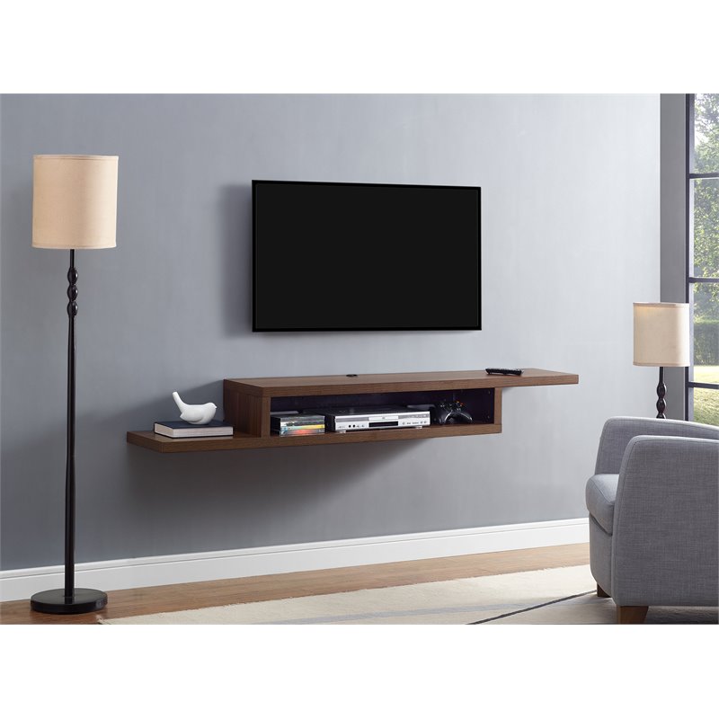 Beaumont Lane 72" Asymmetrical Wall Mounted Media Console in Brown - BL