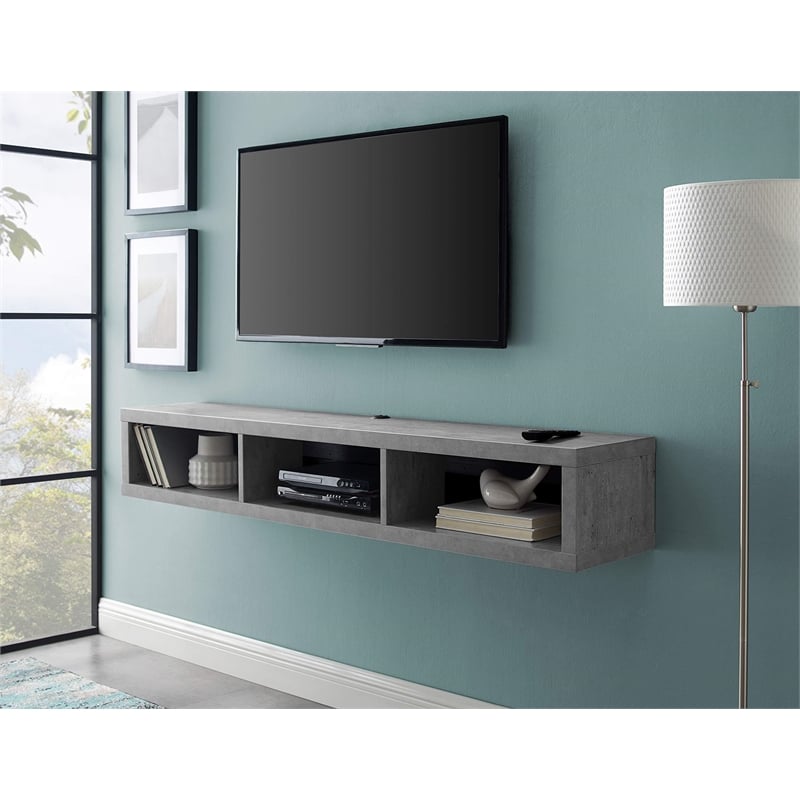 Beaumont Lane Modern Wood Shallow Wall Mount Console for TVs up to 60