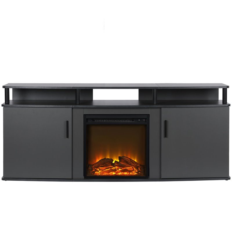 Beaumont Lane Transitional Wood Electric Fireplace for TVs up to 70