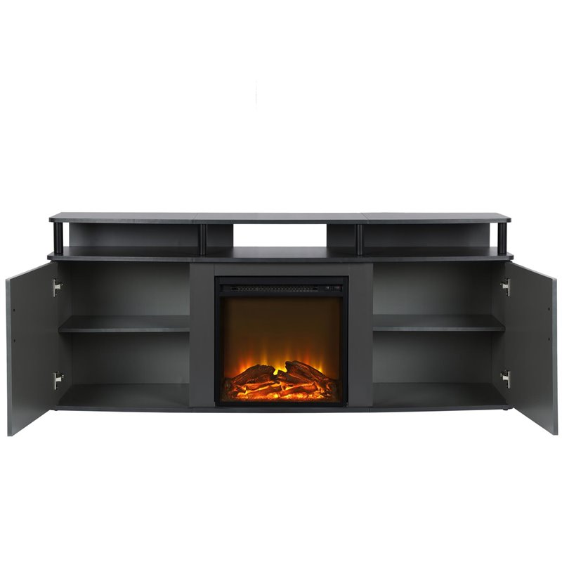 Beaumont Lane Transitional Wood Electric Fireplace for TVs up to 70
