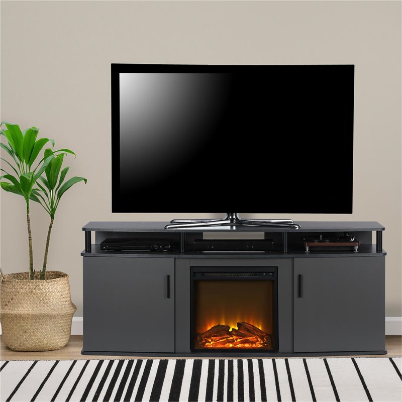 Beaumont Lane Transitional Wood Electric Fireplace for TVs up to 70