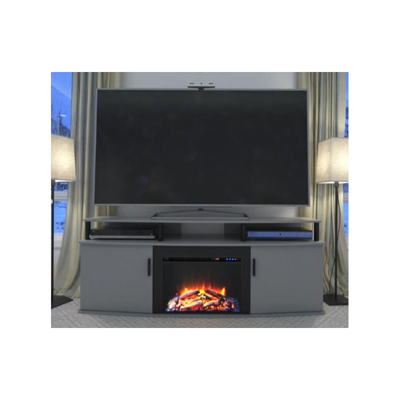 Beaumont Lane Transitional Wood Electric Fireplace for TVs up to 70