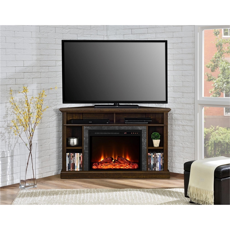 Beaumont Lane Transitional Wood Electric Fireplace for TVs up to 50