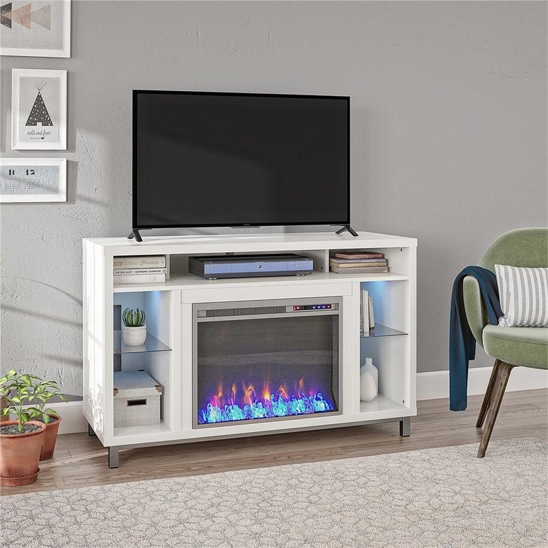 Beaumont Lane Contemporary Wood Fireplace TV Stand for TVs up to 48
