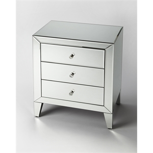 beaumont lane metropolitan living mirrored chest in clear