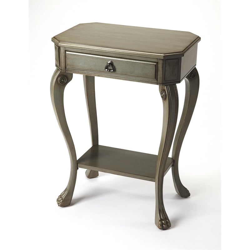 Beaumont Lane Mastercrafted Satin Console Table in Gray