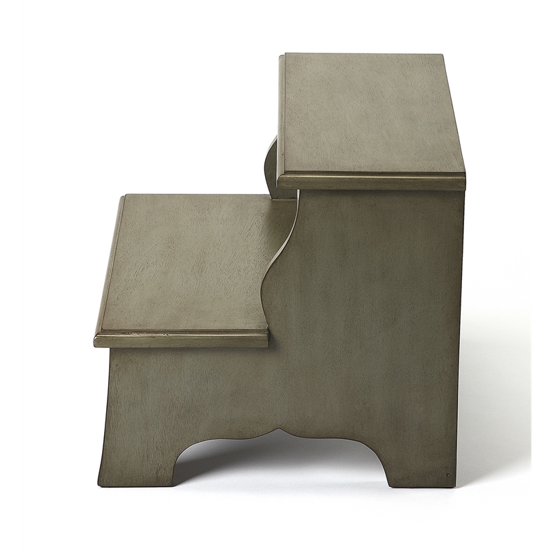 Beaumont Lane Mastercrafted Satin Step Stool in Gray