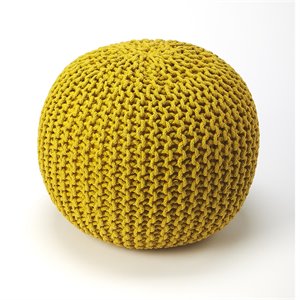 beaumont lane comfort seating woven pouffe in yellow