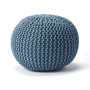 beaumont lane comfort seating woven pouffe in blue