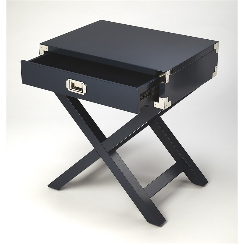Beaumont Lane Metropolitan Living Campaign Side Table in Blue