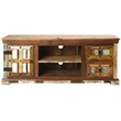 Beaumont Lane Boho Chic Painted Rustic Entertainment Console in Brown