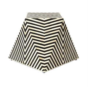 Beaumont Lane Bohemian Artisan Bone Inlay Accent Table in Black