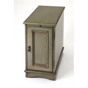 Beaumont Lane Mastercrafted Satin Chairside Chest in Gray