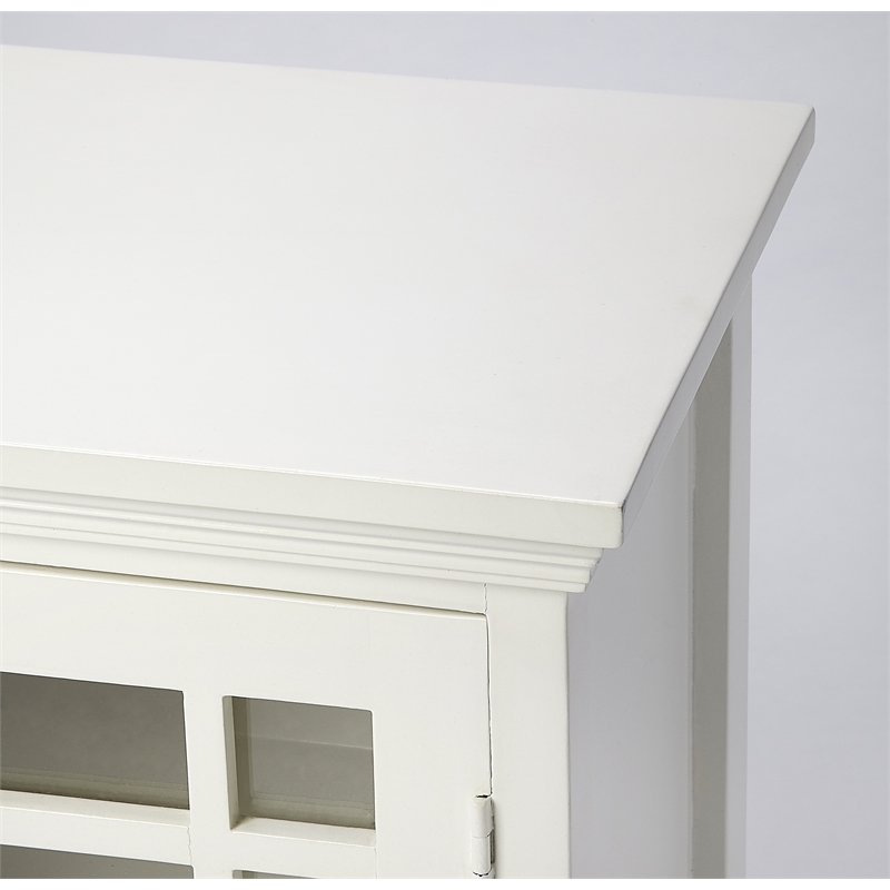 Beaumont Lane Metropolitan Living Glossy Chairside Chest in White