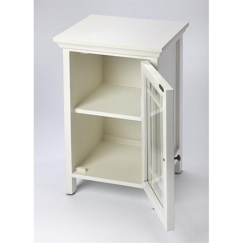 Beaumont Lane Metropolitan Living Glossy Chairside Chest in White