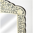 Beaumont Lane Bohemian Artisan Bone Inlay Wall Mirror in Gray
