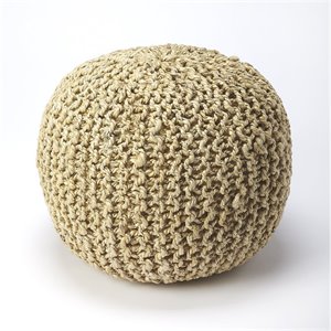 beaumont lane comfort seating woven pouffe in beige