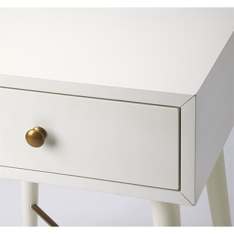 Beaumont Lane Metropolitan Living End Table in White and Gold