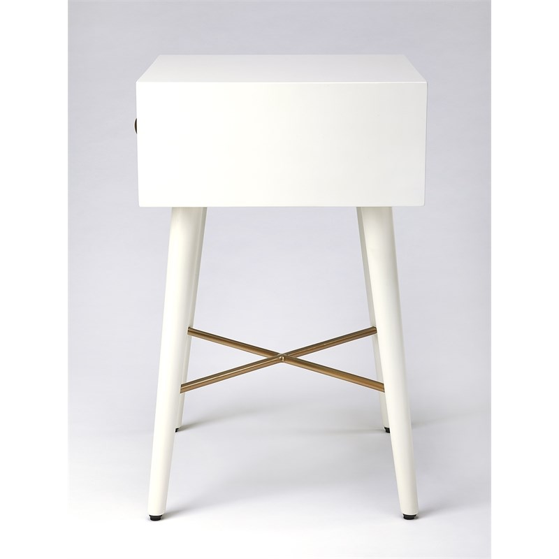 Beaumont Lane Metropolitan Living End Table in White and Gold