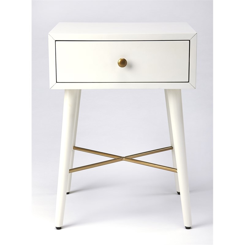 Beaumont Lane Metropolitan Living End Table in White and Gold