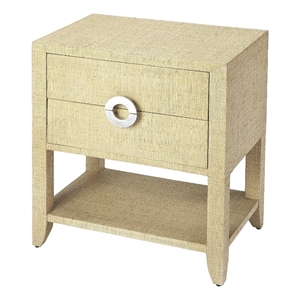 Beaumont Lane Metropolitan Living Transitional Wood End Table in Cream