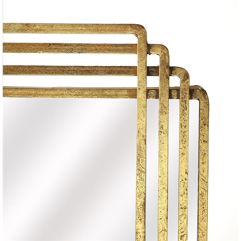 Beaumont Lane Hall of Mirrors Rectangular Wall Mirror in Gold