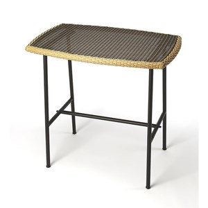 Beaumont Lane Island Living Rattan and Iron Pub Table in Brown