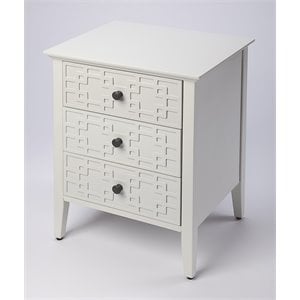 Beaumont Lane Metropolitan Living Glossy 3-Drawer Accent Chest in White