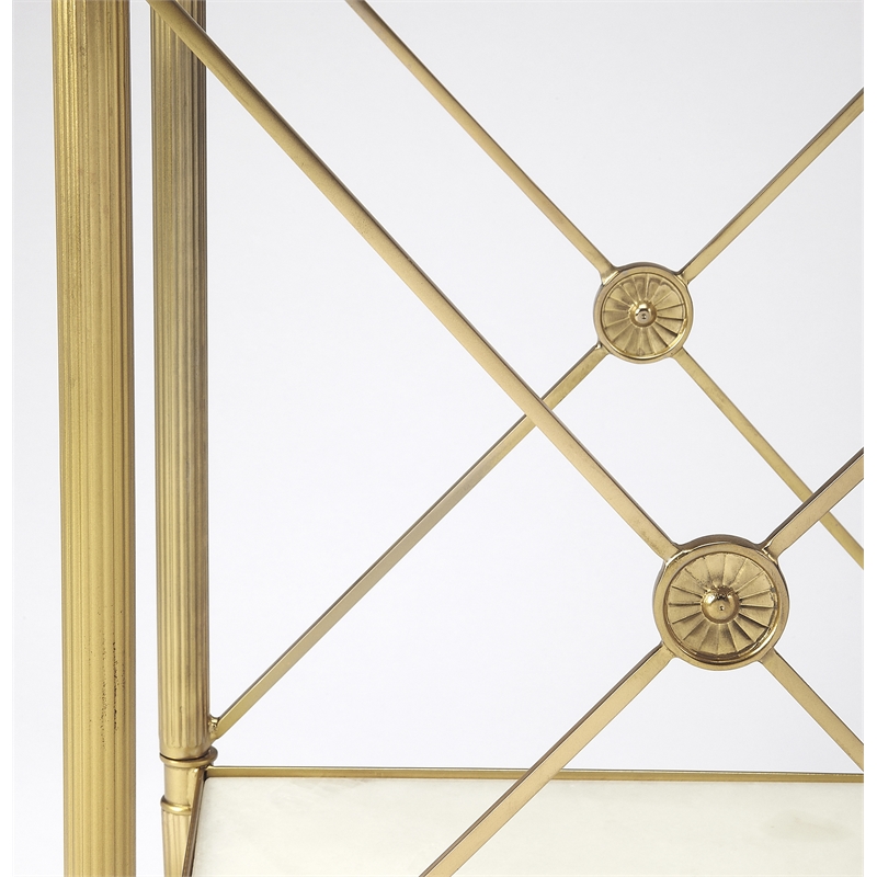 Beaumont Lane Metal Furniture Modern Metal End Table in Gold