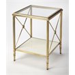 Beaumont Lane Metal Furniture Modern Metal End Table in Gold