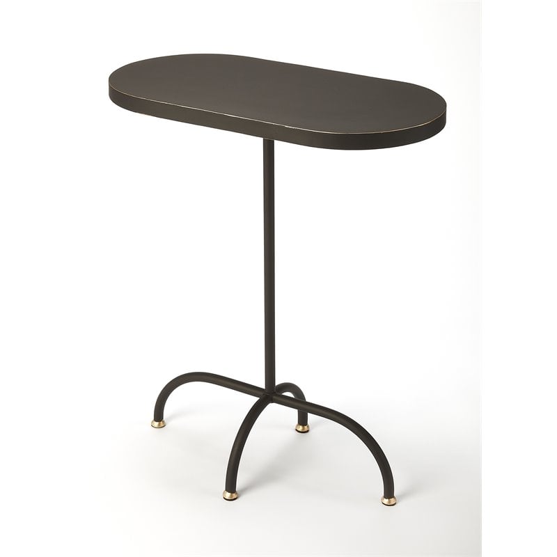 Beaumont Lane Metal Furniture End Table in Black Gold
