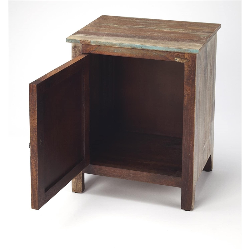 Beaumont Lane Boho Chic Shutter Painted Accent Cabinet in Brown