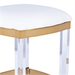 Beaumont Lane Metropolitan Living Acrylic and Polished Brass Counter Stool in White