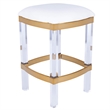 Beaumont Lane Metropolitan Living Acrylic and Polished Brass Counter Stool in White