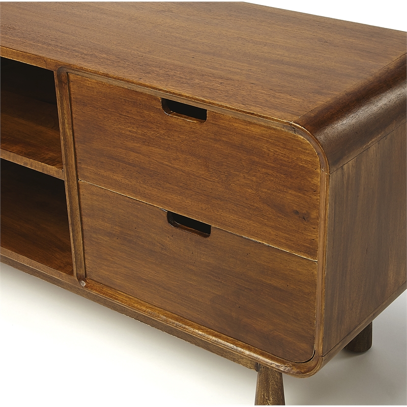 Beaumont Lane Metropolitan Living Modern Wood Entertainment Console in Brown