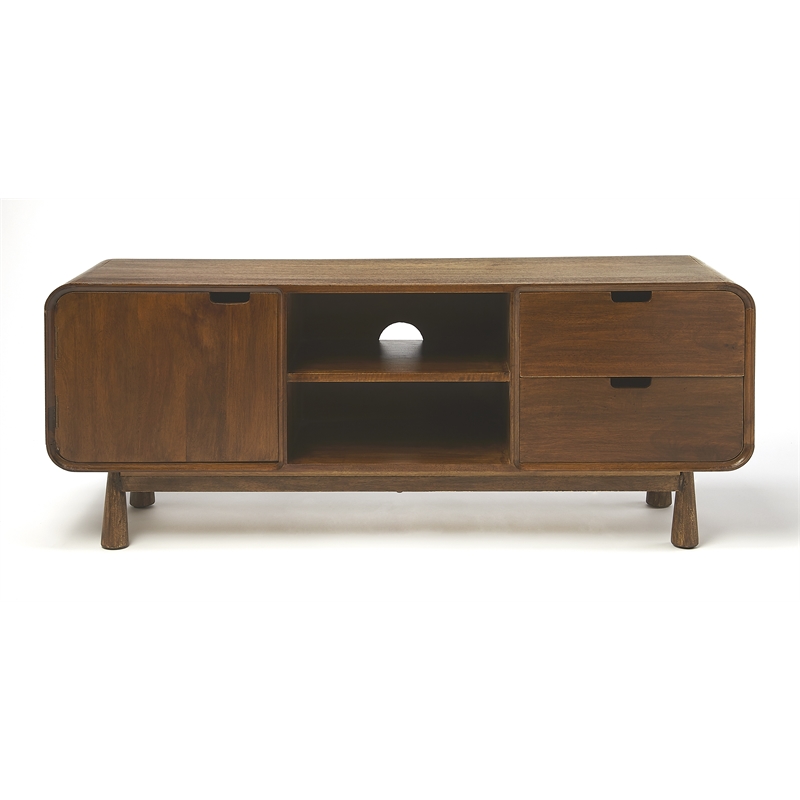 Beaumont Lane Metropolitan Living Modern Wood Entertainment Console in Brown
