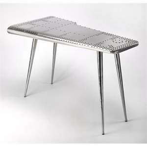 beaumont lane rustic industrial pub table in chrome