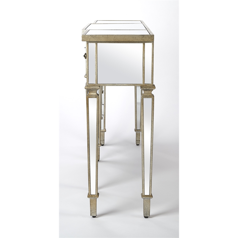 Beaumont Lane Mastercrafted Mirrored Console Table in Chome
