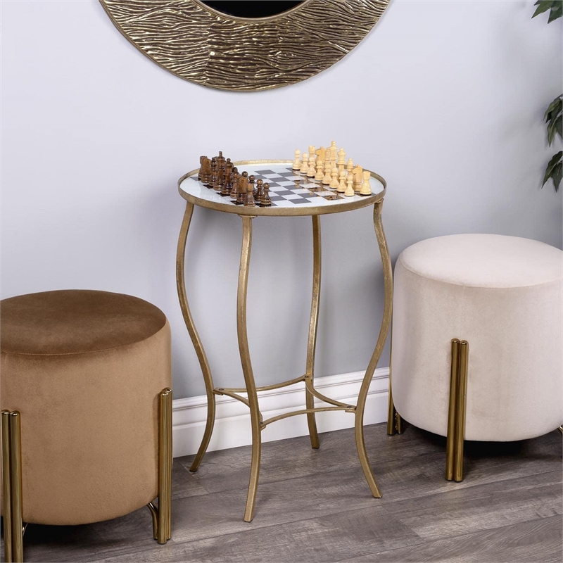 Beaumont Lane Metropolitan Living Antique Game Table in Gold