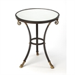 Beaumont Lane Metal Furniture Glass and Metal Accent Table in Black