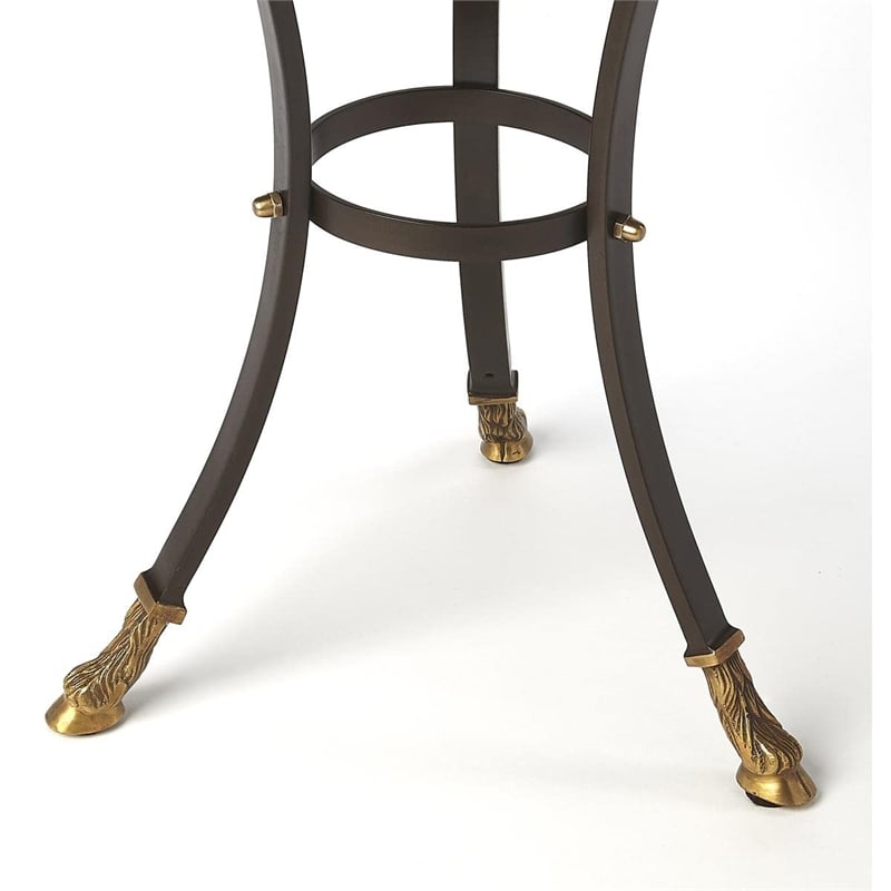 Beaumont Lane Metal Furniture Glass and Metal Accent Table in Black