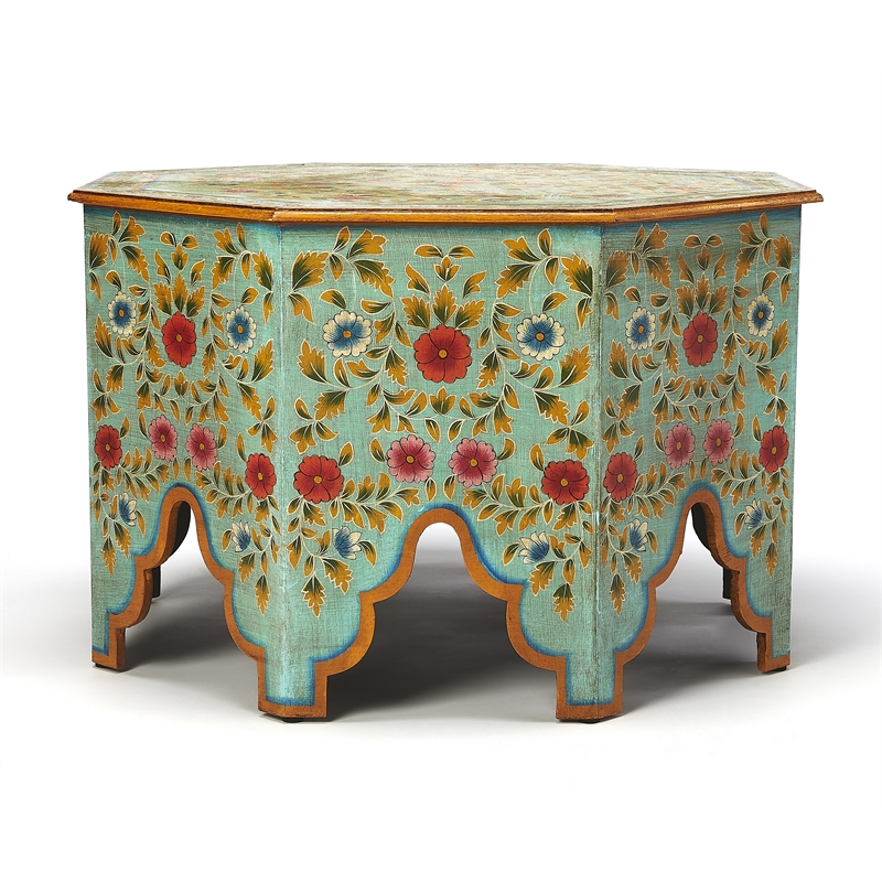 Beaumont Lane Boho Chic Hand Painted Coffee Table in Espresso