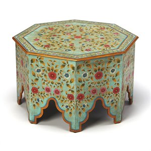 Beaumont Lane Boho Chic Hand Painted Coffee Table in Espresso